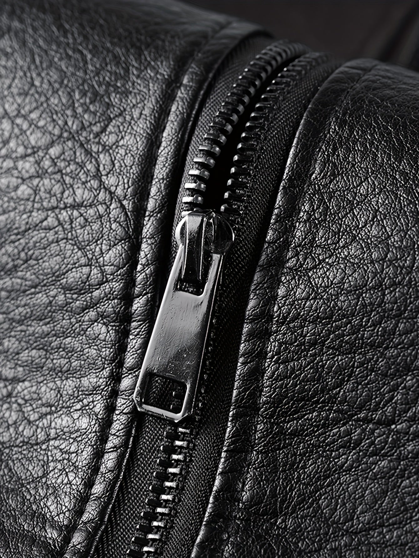 Men's Autumn Winter Motorcycle Jacket Windproof PU Embroidered Baseball Collar