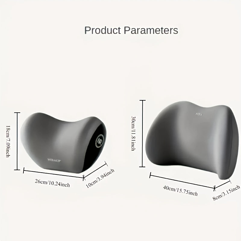 Car Seat Support Pillows Memory Foam Lumbar and Headrest Cushion