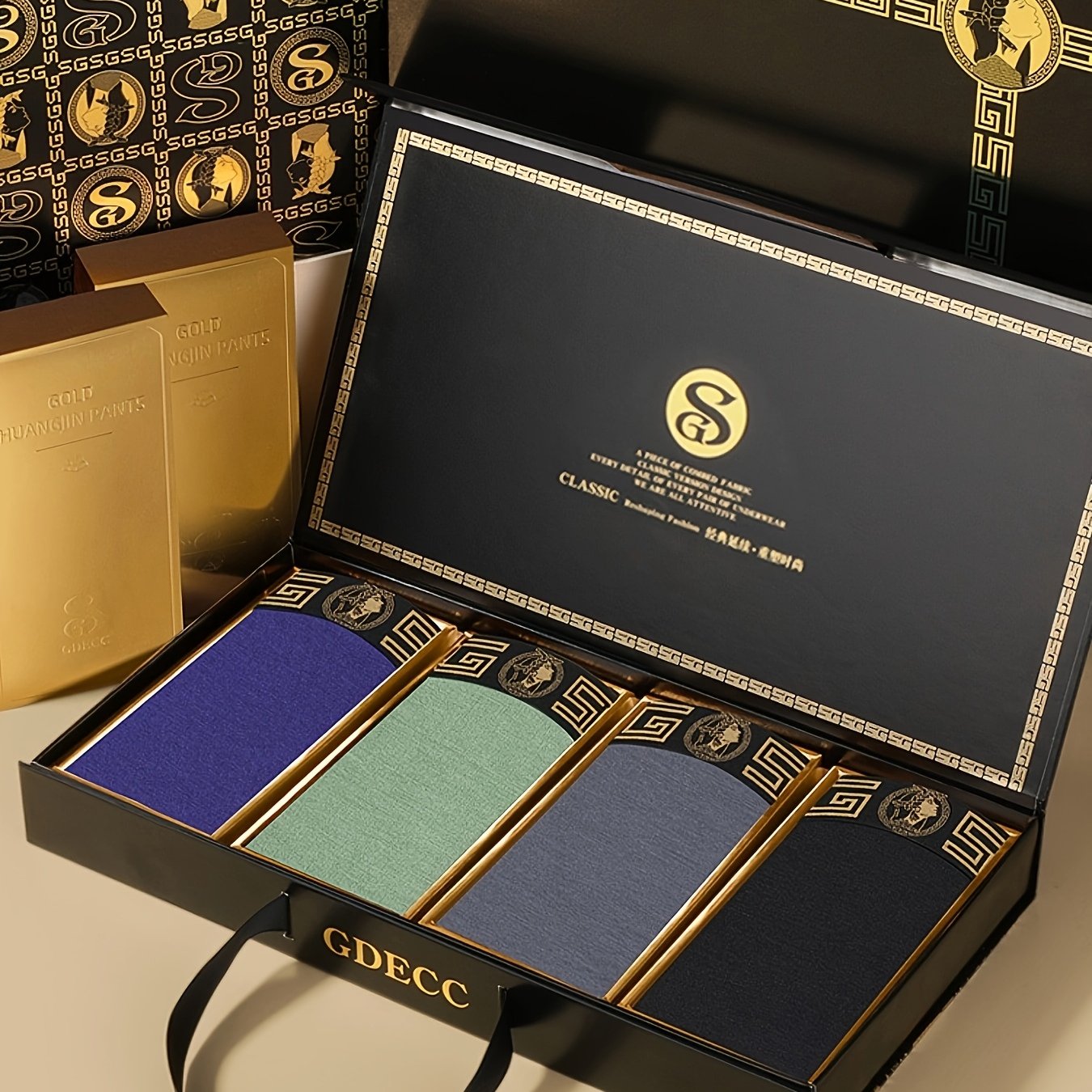 Men's Viscose Boxer Briefs 4-Pack Breathable Medium Stretch Portrait Pattern