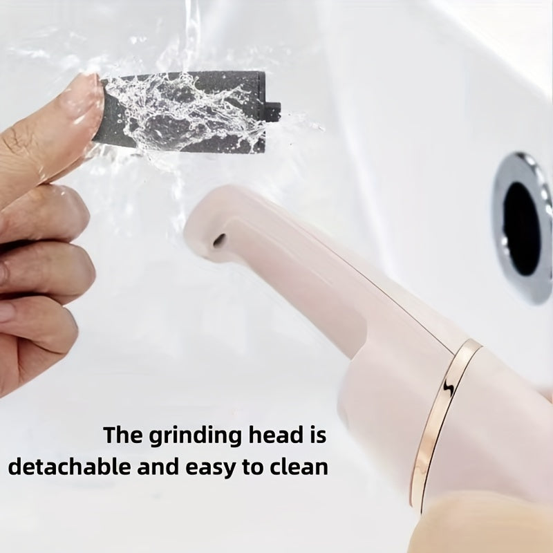 Электрический педикюрный инструмент для ног, перезаряжаемый через USB, удалитель мозолей с двойными роликами, белое золото