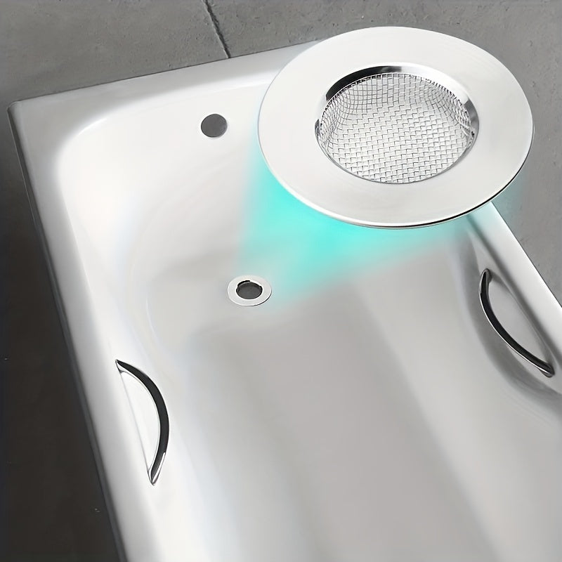 Nodir po'latdan yasalgan lavabolar uchun drenaj filtr to'plami, uy va hammom uchun to'siqni oldini oluvchi filtr, oziq-ovqat va soch tutuvchi dumaloq drenaj to'sig'i