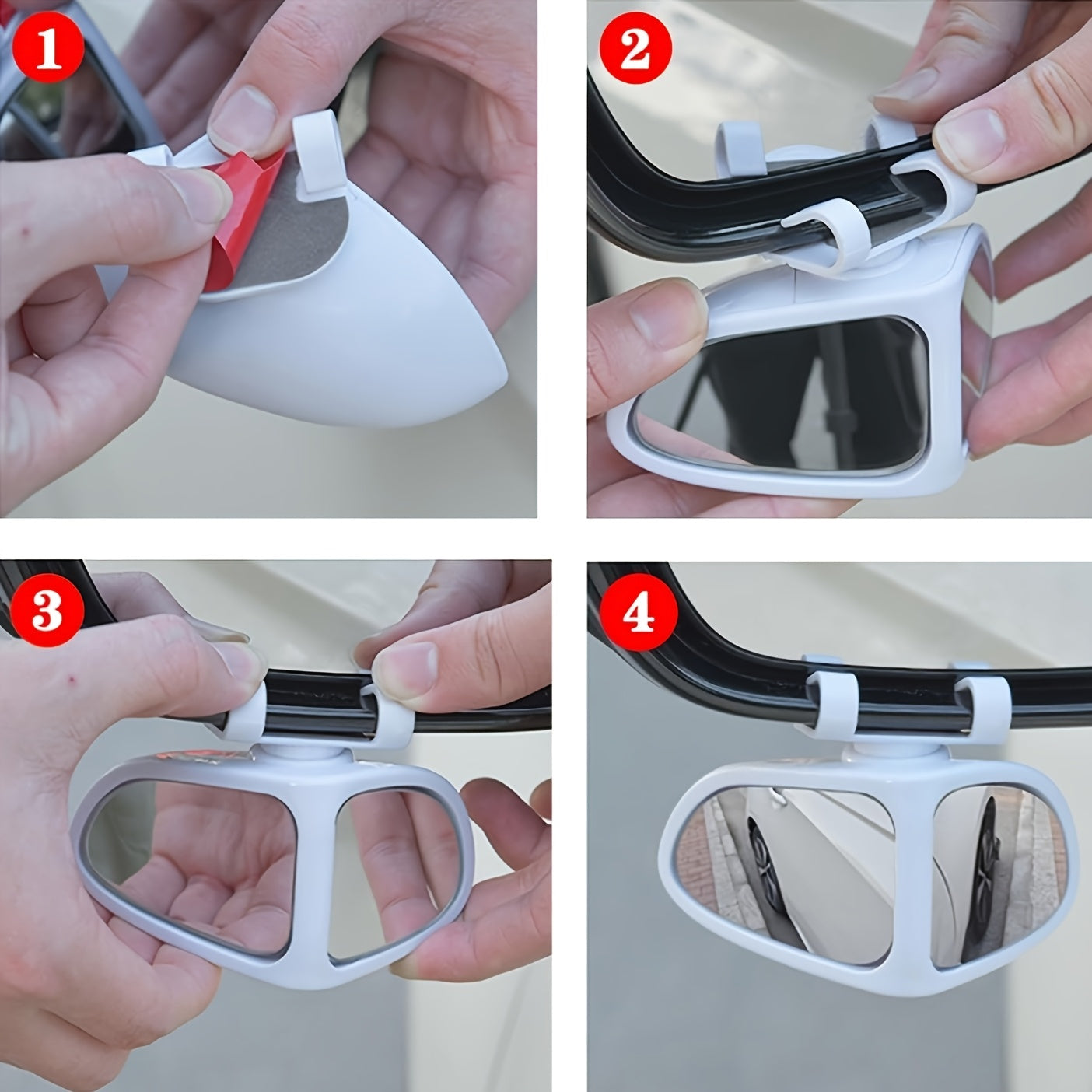 2pcs Ultra Clear Glass Wide Angle Blind Spot Mirrors for Cars Trucks SUVs Black