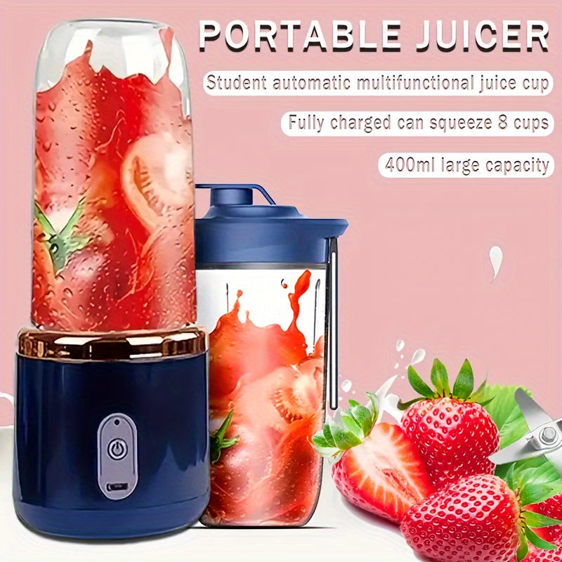 USB Rechargeable Juicer Cup with Dual-Chamber Design Portable Blender for Smoothies