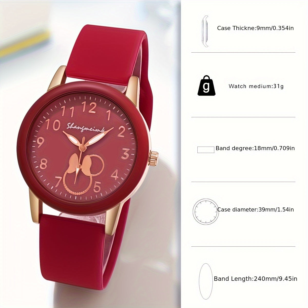 Women's Silicone Wrist Watch with Colorful Candy Design and Round Quartz Dial