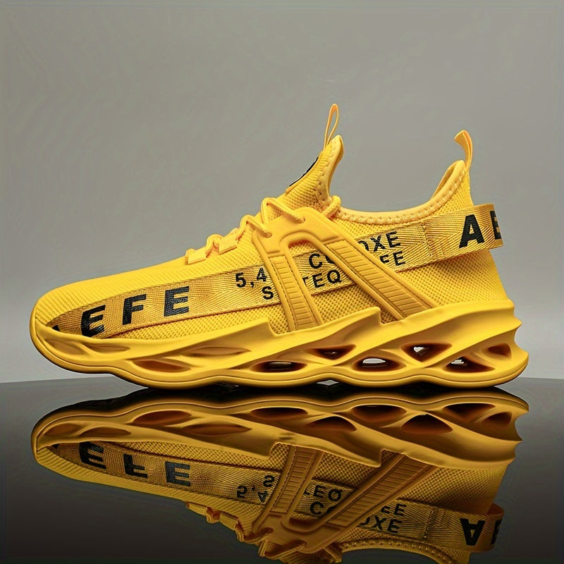 Men's Running Shoes with Shock Absorption Non-Slip Lace-Up Sneakers