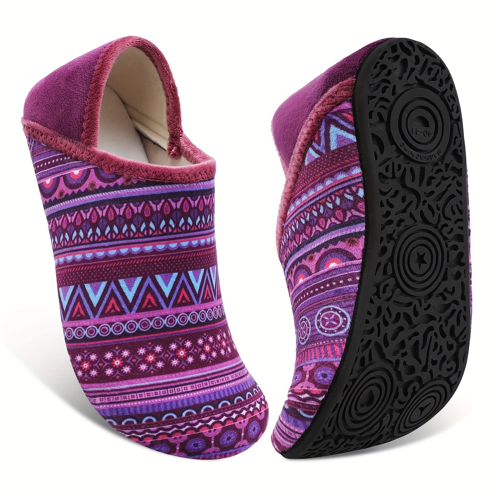 Women Men Rubber Sole Flat Slippers Non Slip Lightweight House Shoes
