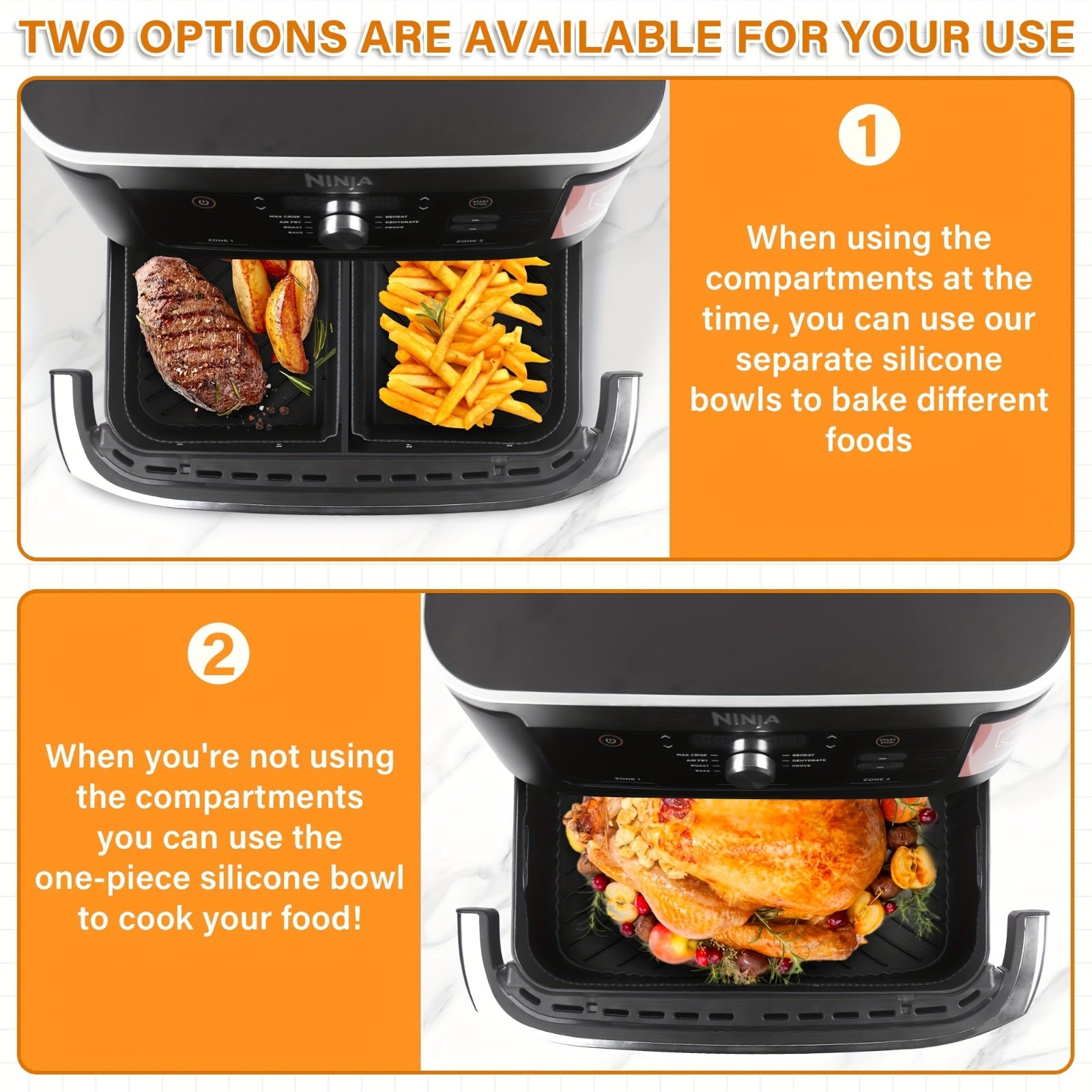 Набор силиконовых подложек для аэрогриля Ninja Flexi Drawer AF500UK 10.4L и 5.2L