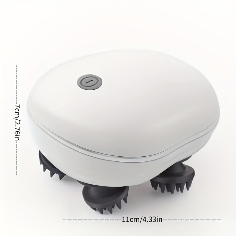 Electric Head Massager USB Rechargeable Deep Tissue Relaxation 8 Tentacle Multi-Dimensional Therapy