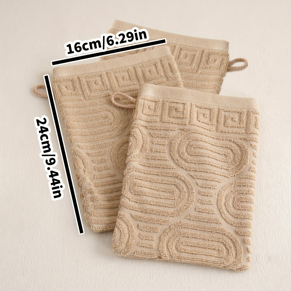 3-Pack Cotton Bath Gloves with Space Theme, Super Absorbent 420gsm