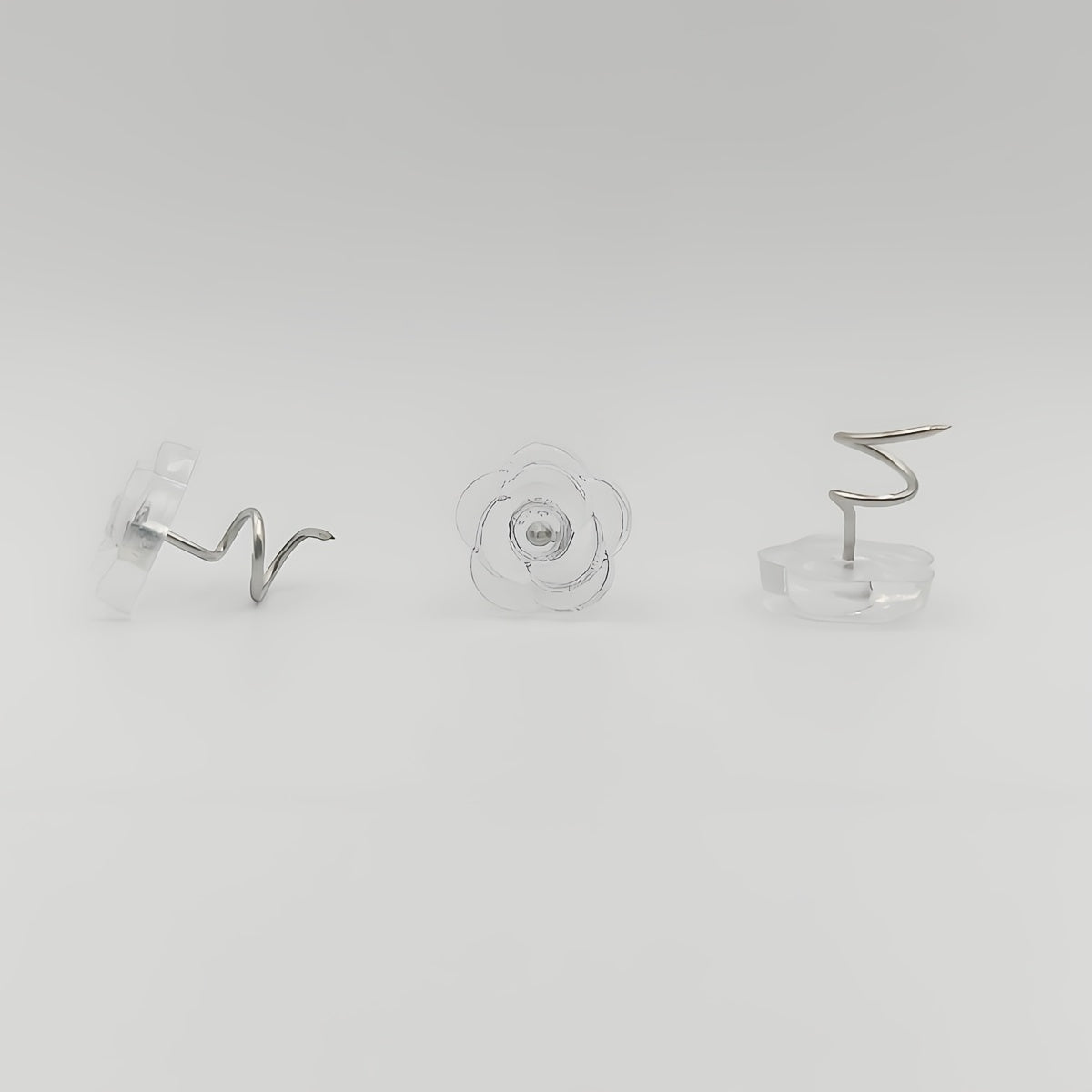 Pack of 40 Transparent Rose Head Bed Skirt Fasteners Dustproof Ruffle Edge Pins