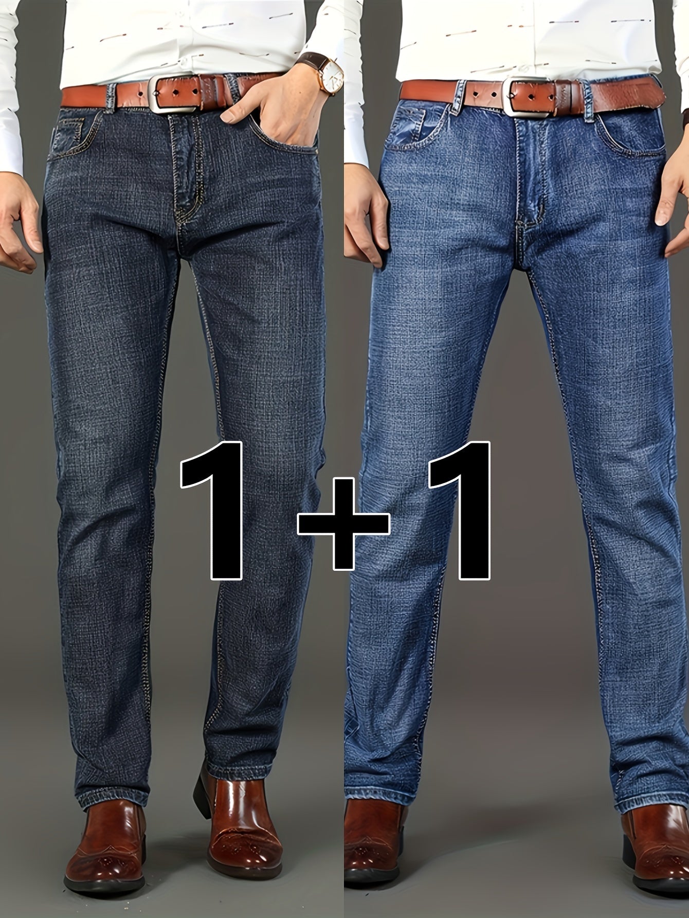 Men's Denim Pants with Pockets for Outdoor Activities and Work