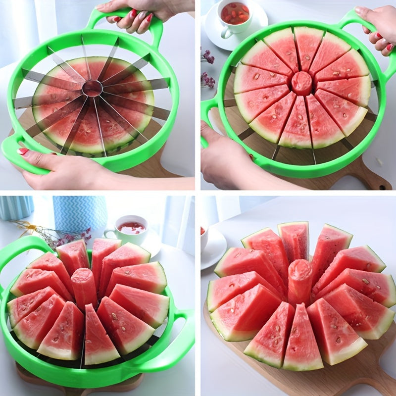 Stainless Steel Watermelon Slicer with Non-Slip Handle for Kitchen Use