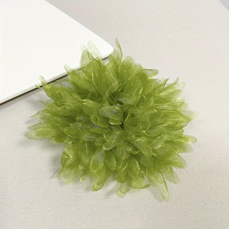 Одна большая ручная брошь-булавка для женщин, элегантная тканевая лацканная булавка с цветочным дизайном, стильный аксессуар для жакетов и платьев - включает 1 штуку