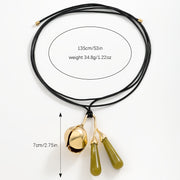 Bohemian Water Drop Oval Flower Heart Pendant Necklace for Women