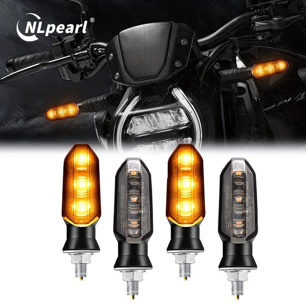 Luces de señal de giro LED de 8 mm para motocicleta, ámbar, 12V, paquete de 2/4