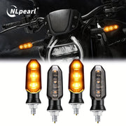 Motorcycle 8mm LED Turn Signal Lights Amber 12V Indicator Lights 2/4 Pack
