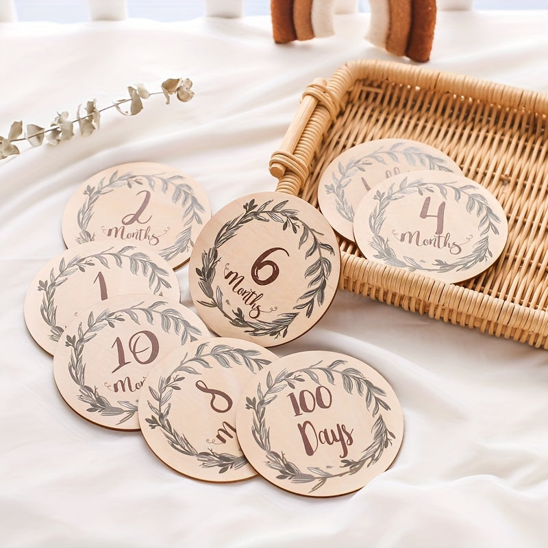 Birth Sign Set Leaf Milestone Card Photography Props for Christmas Halloween Thanksgiving Easter