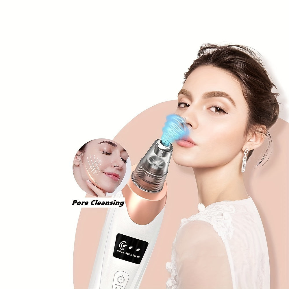 Blackhead Remover Pore Vacuum with 3 Suction Levels and 5 Probes for Women and Men