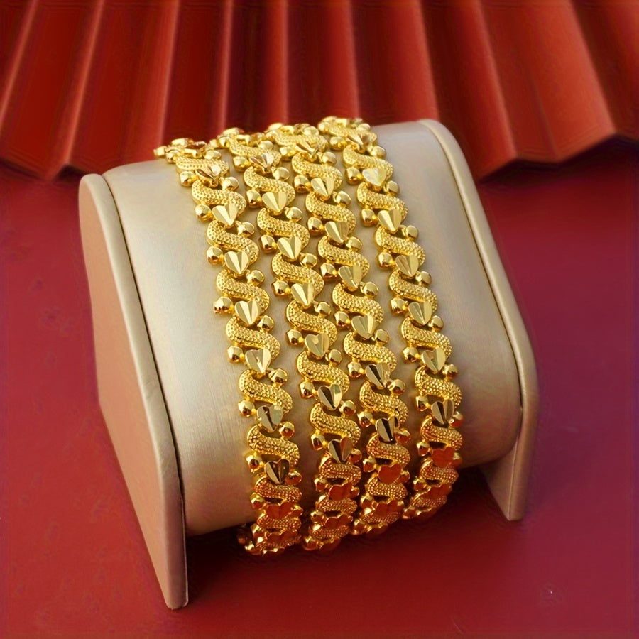 Hip hop punk sevgi yurak bilaguzuklari to'plami 4 ta - Har qanday mavsum uchun zamonaviy zargarlik, tug'ilgan kunlar va partiyalar uchun ideal sovg'a