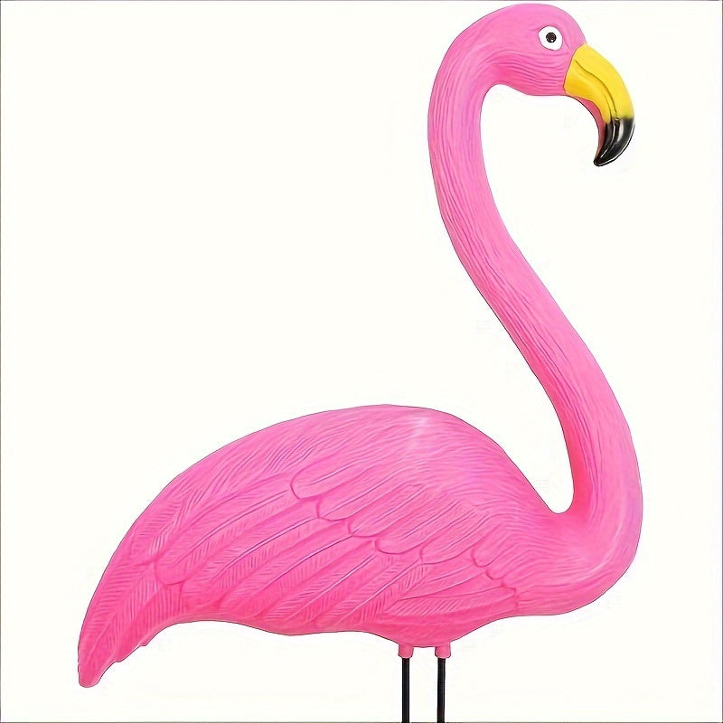 Large Bright Pink Plastic Flamingo Garden Statues for Outdoor Decor