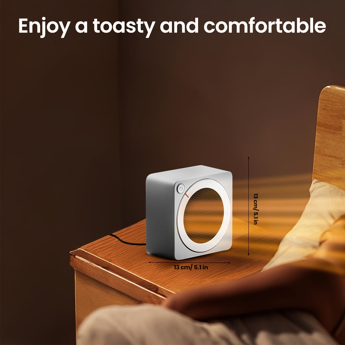 Компактный электрический обогреватель 500 Вт PTC керамический с защитой от перегрева и опрокидывания