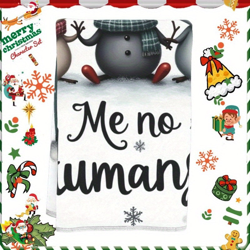 Festive Snowflake Christmas Tree Kitchen Towel 45x66cm Soft Polyester Durable