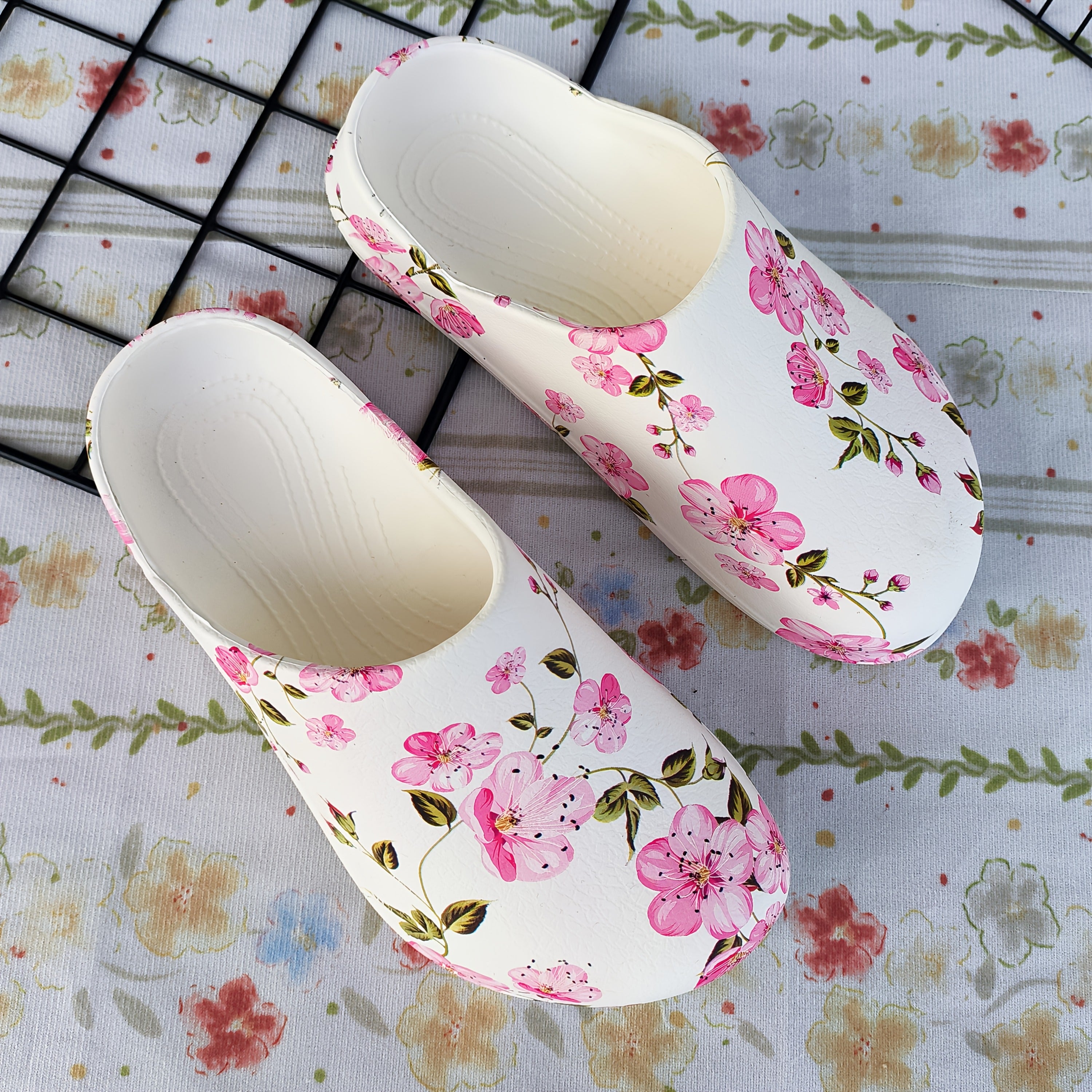 Women’s EVA Slide Sandals with Floral Butterfly Design Non-Slip Breathable Summer