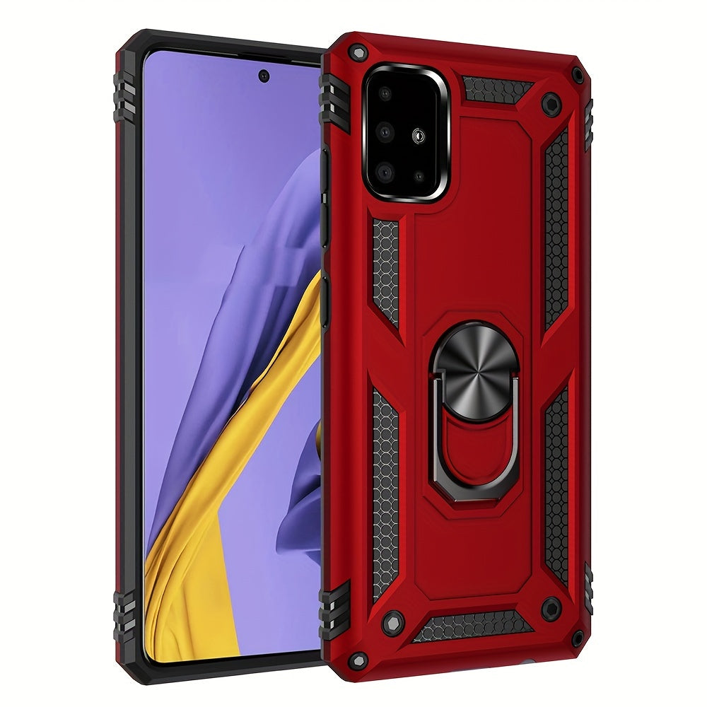Shockproof Phone Case for Samsung Galaxy A Series with Ring Kickstand and Air Cushion Protection