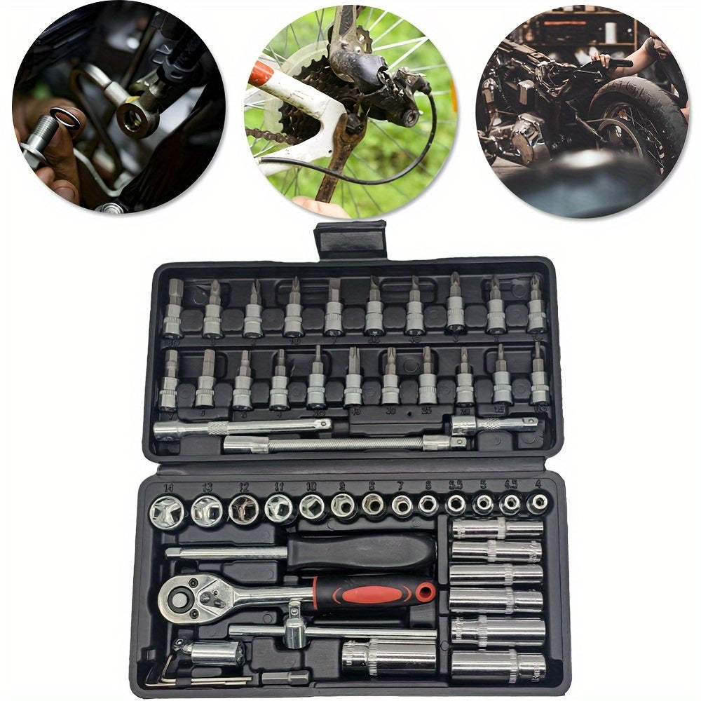 Multi-Function Tool Set Chrome Vanadium Steel for Vehicle and Bicycle Repairs