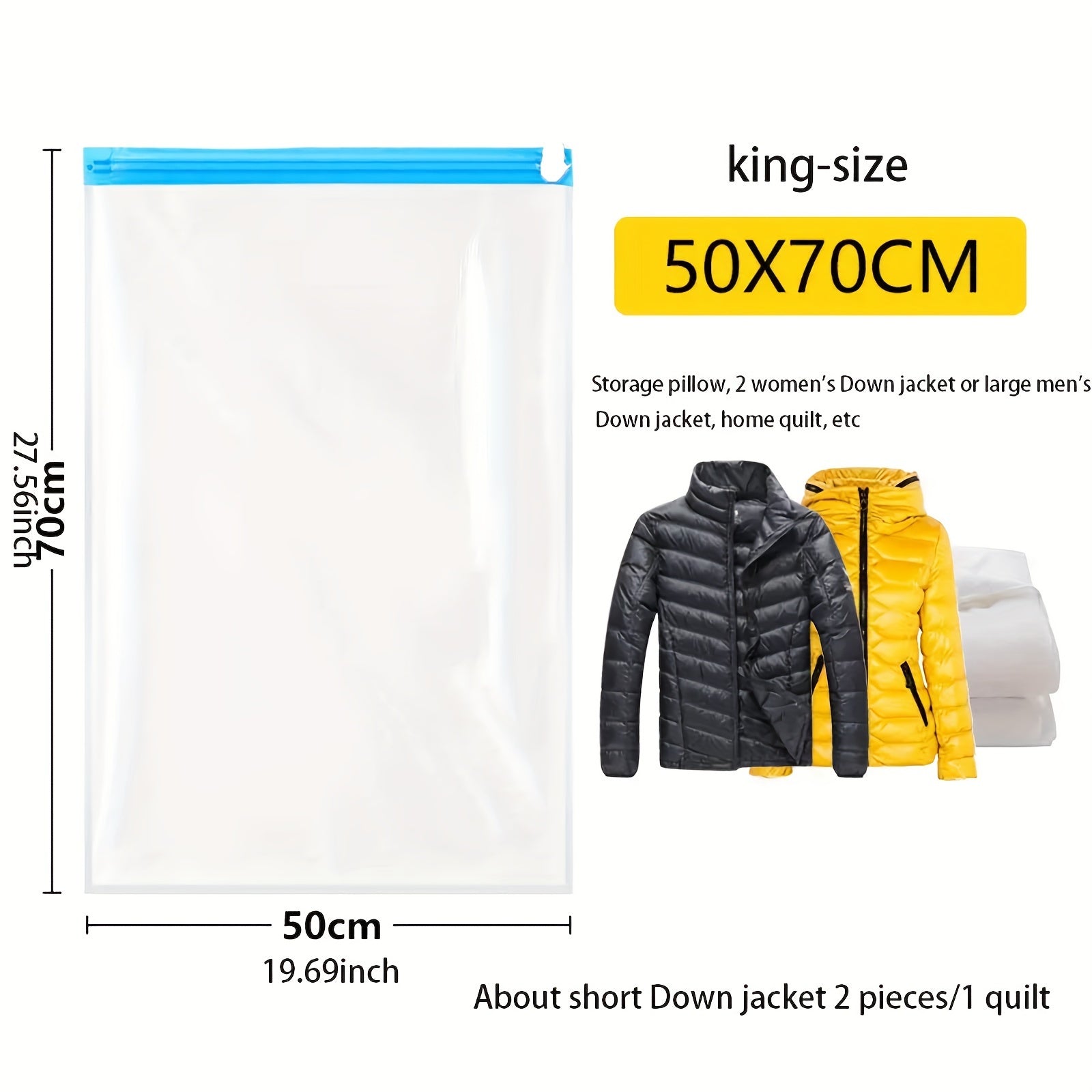 Sayohat uchun ko'k siqish sumkalar, joyni tejovchi to'ldirish uchun tashkilotchilar, vakuumsiz kerak emas