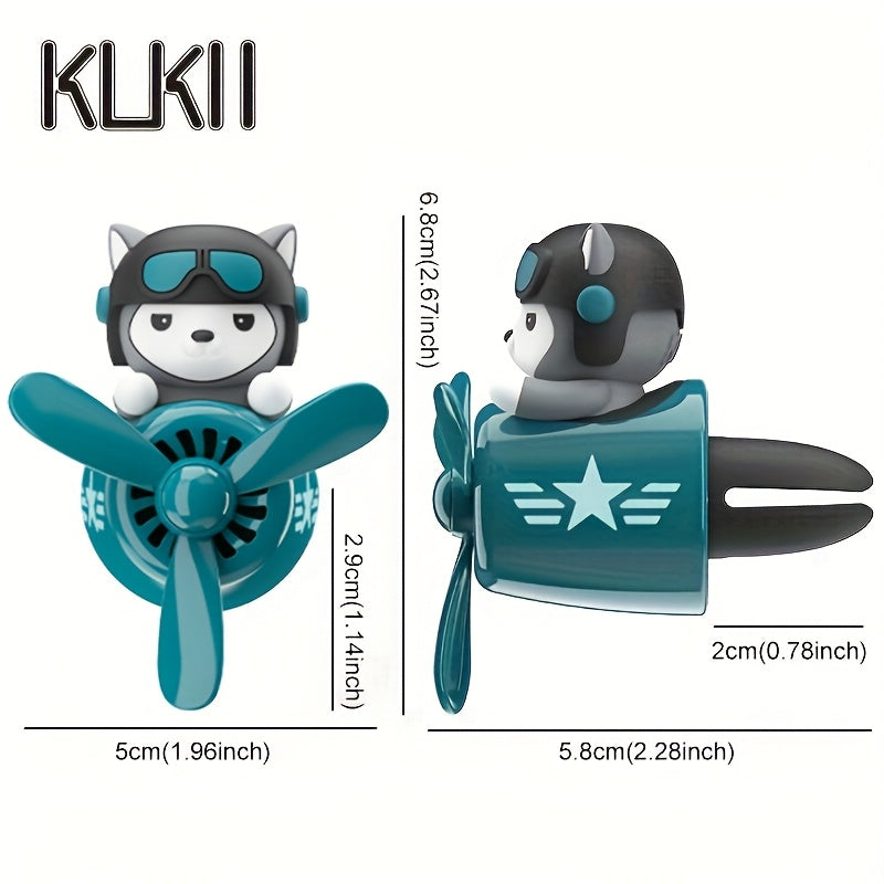 Husky Dog Air Freshener Diffuser with Blue Goggles Car Vent Decor