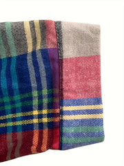 Plus o'lcham ayollar uchun plaid ko'ylagi polyester uzun qo'lli to'qilgan bluz