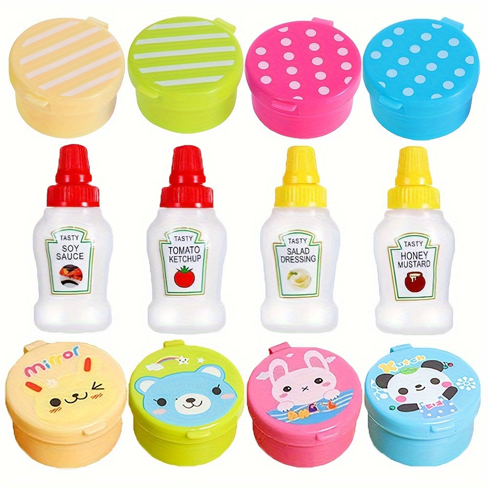 12pcs Mini Portable Sauce Containers for Bento Japanese-Style Squeeze Bottles