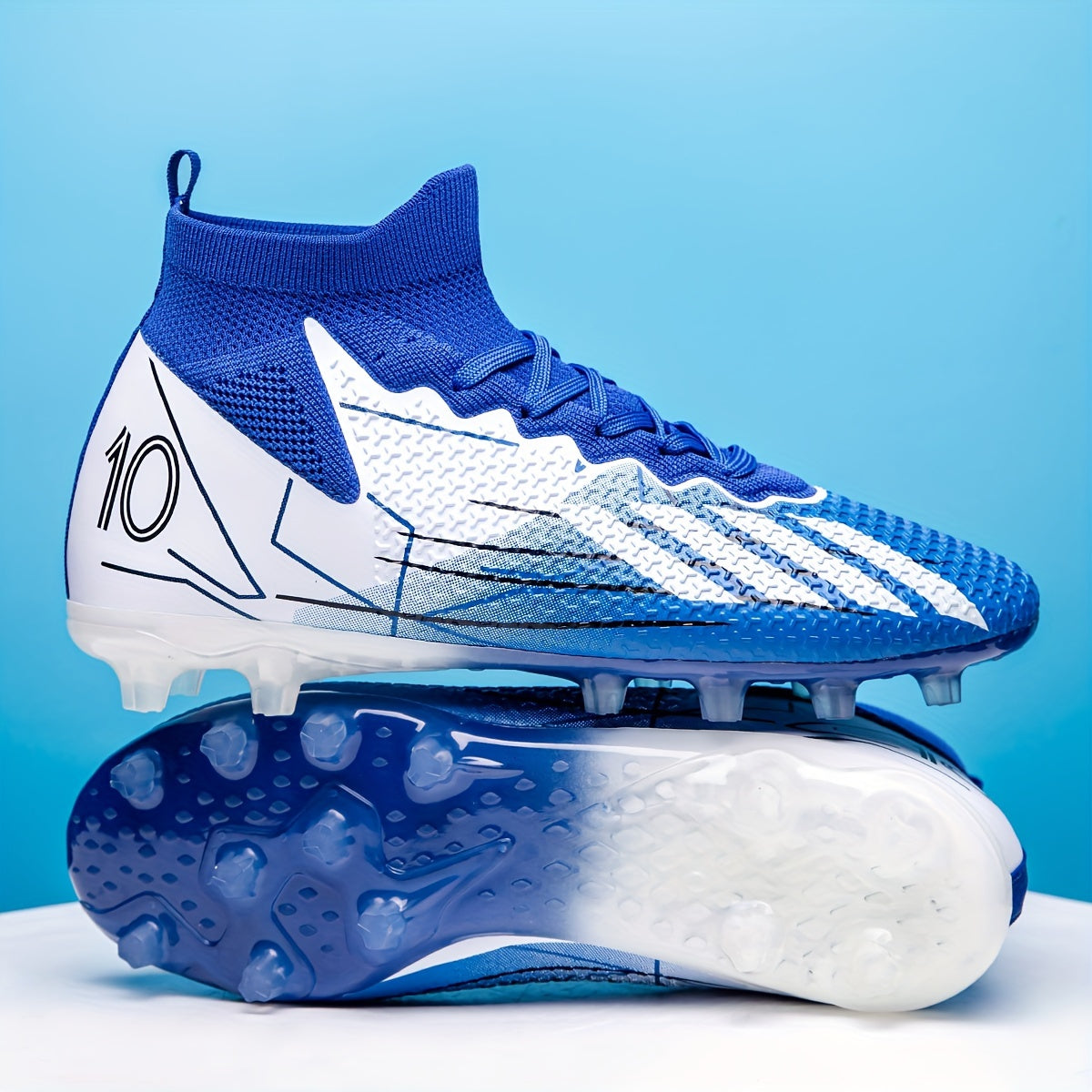 High Top Soccer Cleats Spikes Breathable Non-slip for Training and Competition