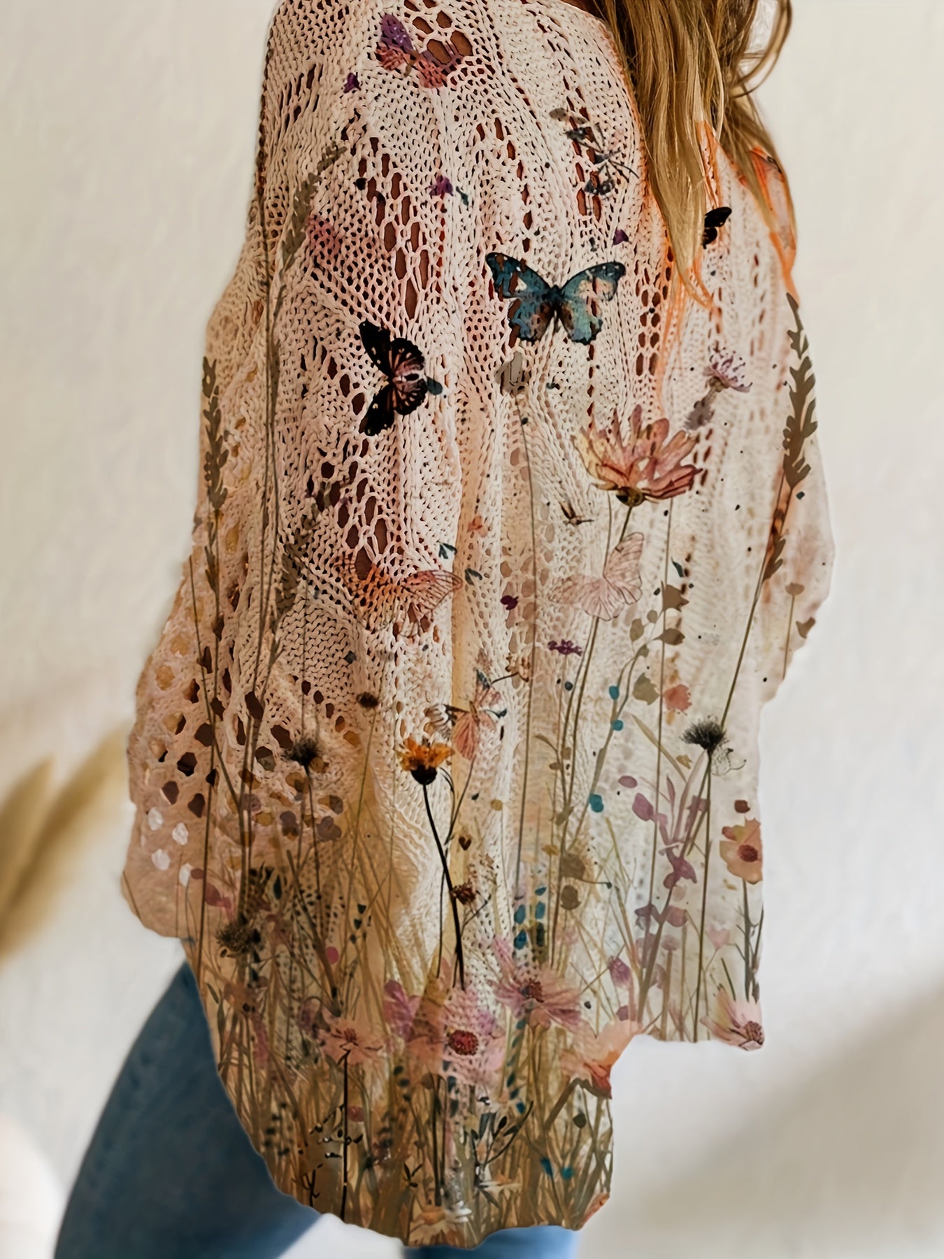 Women's Floral Off-Shoulder Top Long Sleeve Batwing Fit Casual Summer