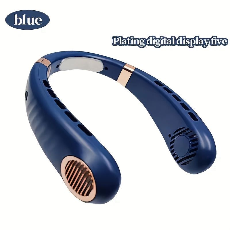 Portativ Bladeless Fan, kiyish uchun qulay, qo'lsiz, USB bilan qayta zaryadlanadigan shaxsiy sovutish ventilyatori