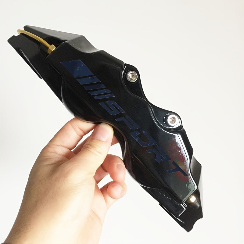 Universal ABS Plastic Brake Caliper Covers Set 2 Pcs Black Sport Logo