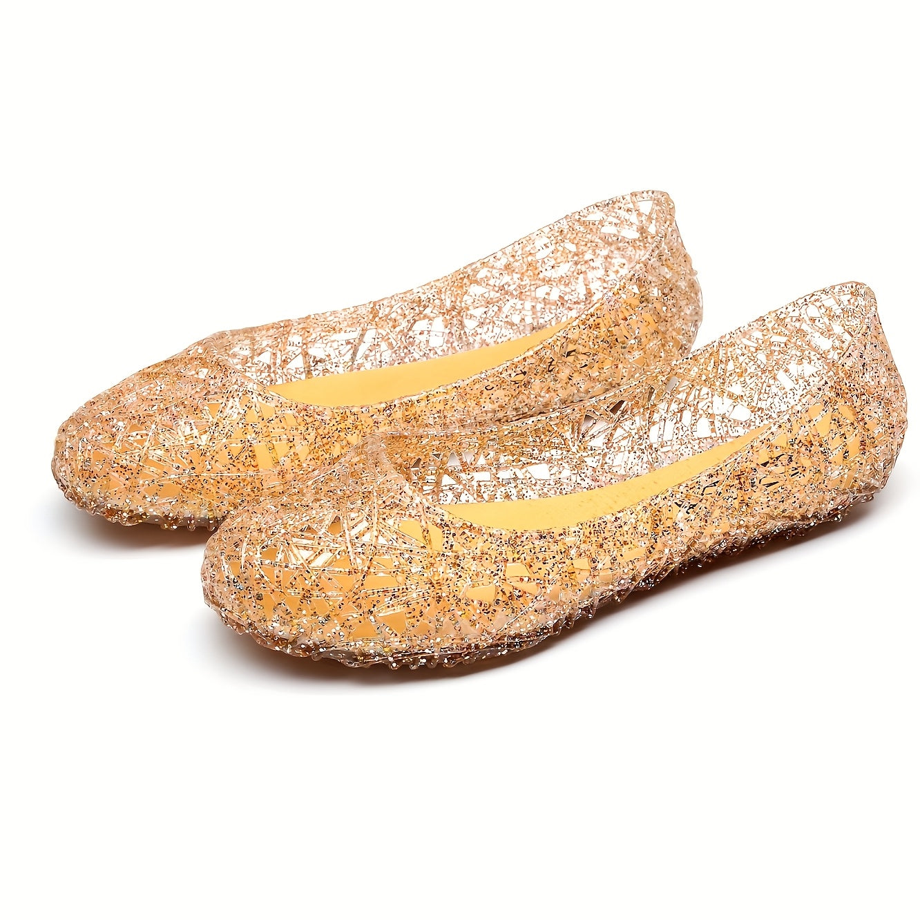 Sandalias planas transpirables de cristal para mujer, sandalias de verano de malla con slip-on en rosa, gris y marrón