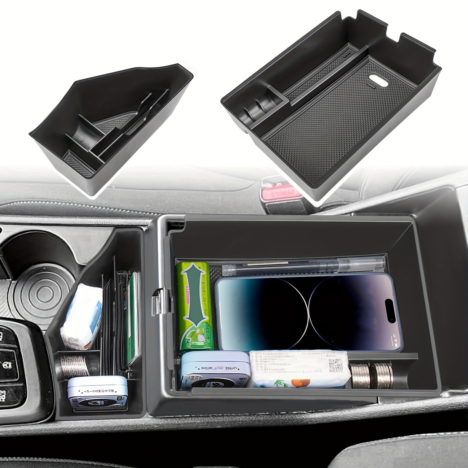 Car Interior Center Console Organizer Storage Tray for Hybrid Models