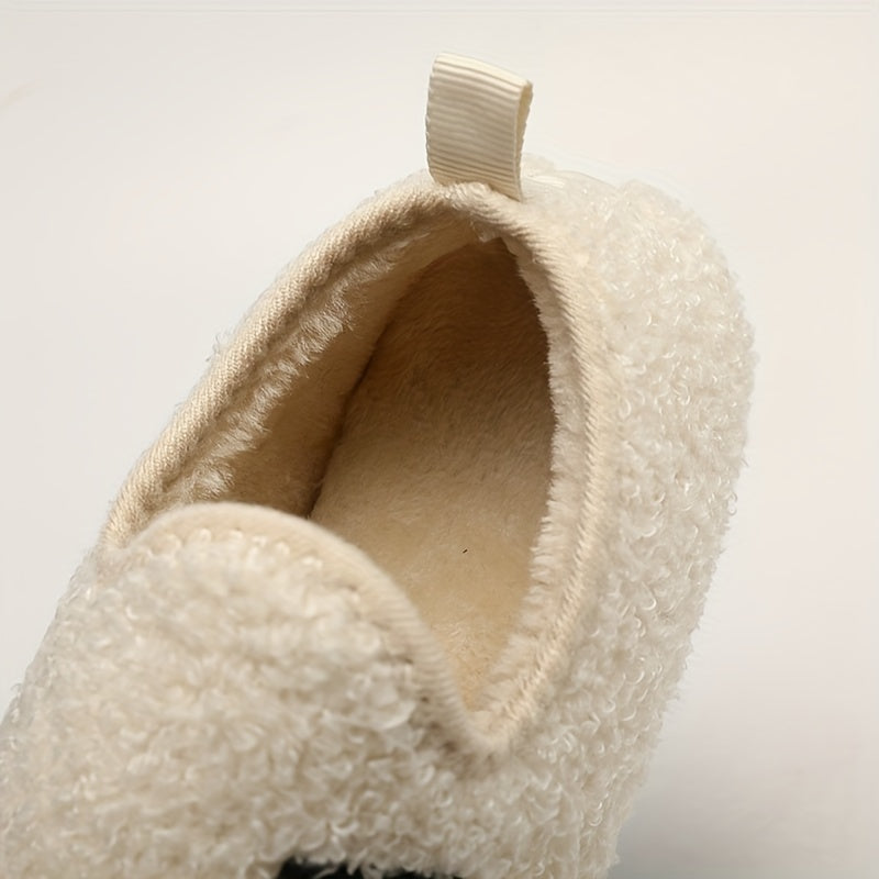 Women's Fleece-Lined Indoor Slippers Warm Plush Home Shoes