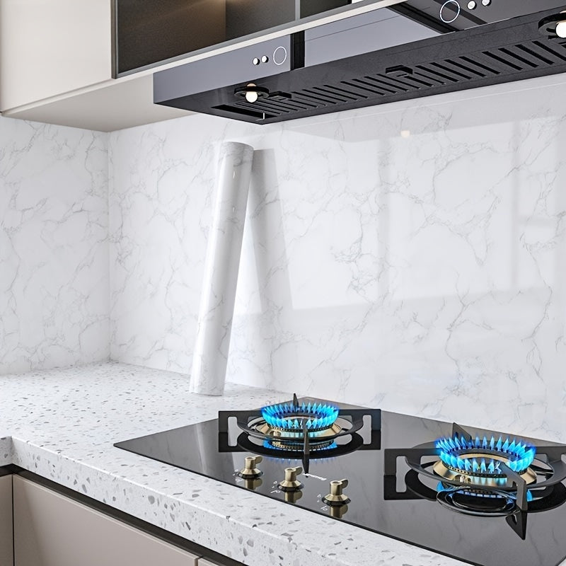 Marble Kitchen Wall Sticker Waterproof Oil-Resistant Self-Adhesive Decor