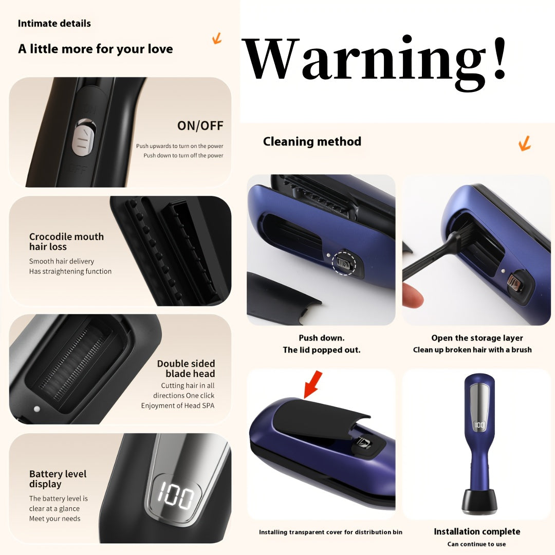 Avtomatik elektr hair clipperlar, salbiy ionli soch parvarishi uchun, qayta zaryadlanuvchi, ajraladigan trimmer ayollar uchun