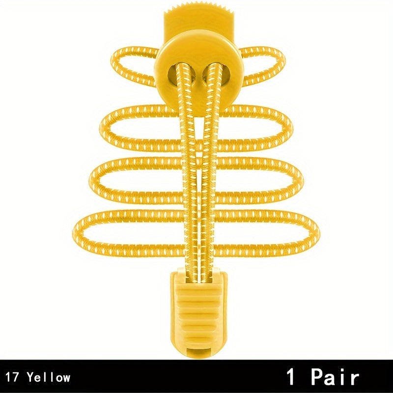 2 Pairs Elastic No Tie Shoelaces for Adults Sports Sneakers Rope Laces