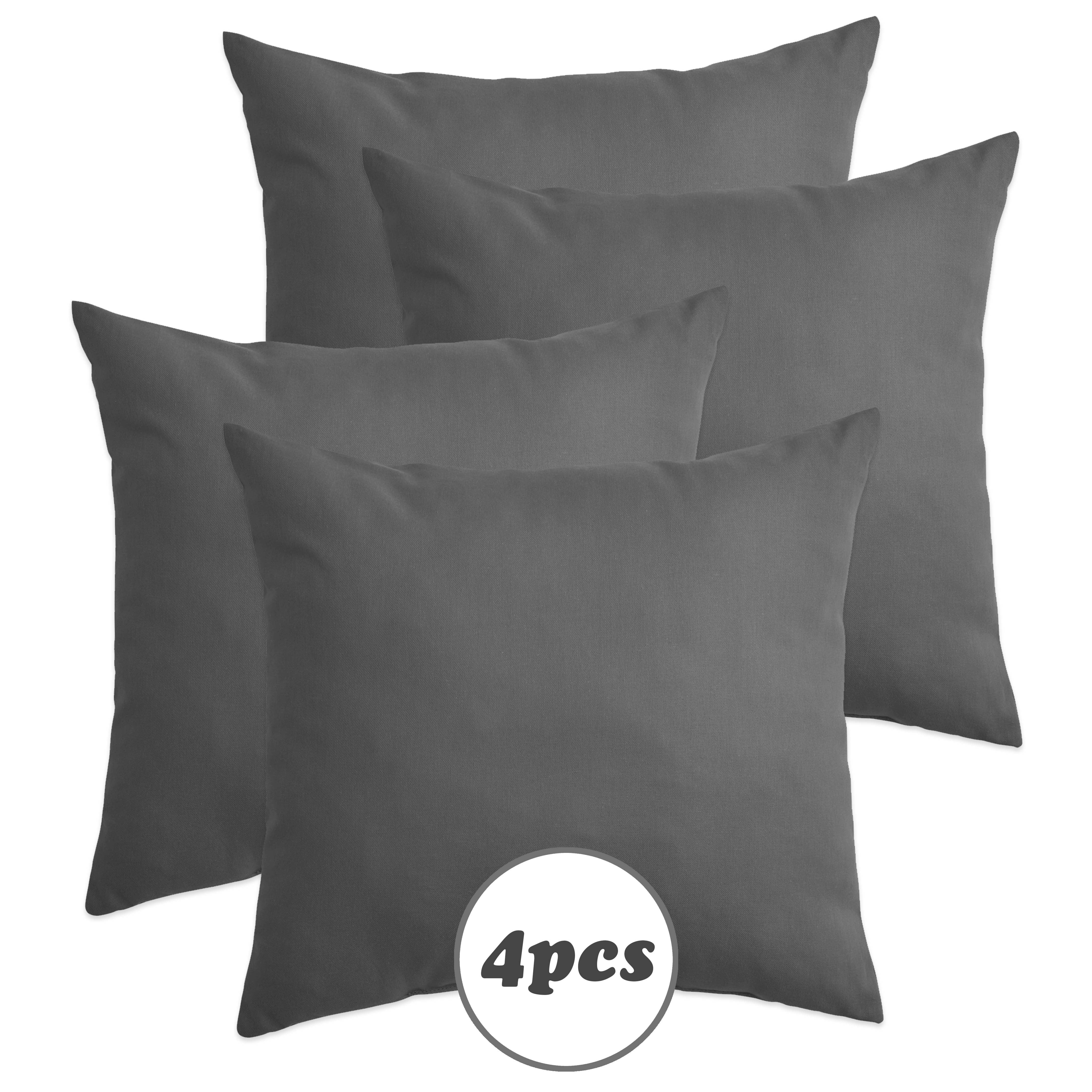 Set of 4 Microfiber Pillowcases Solid Color for Bedroom and Living Room