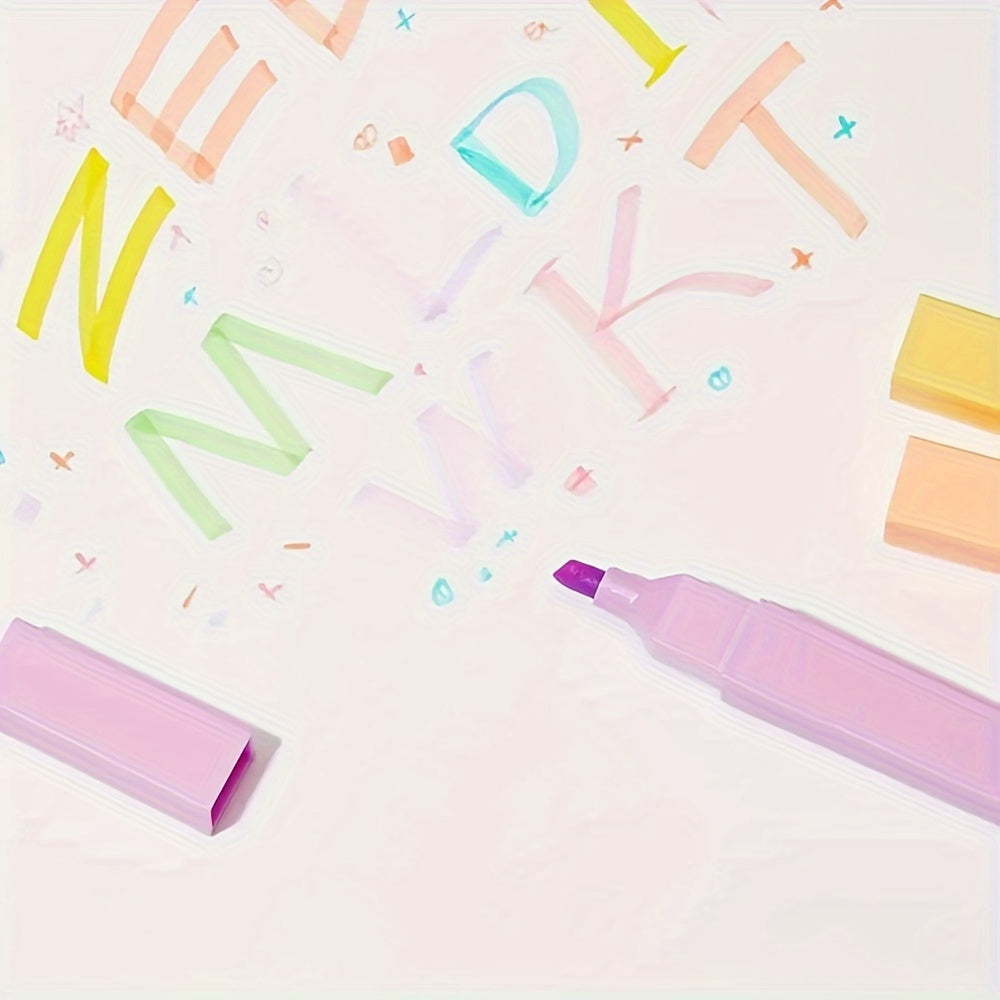 6 dona kvadrat tayoq belgilovchi markerlar, maktabga qaytish uchun kawaii ofis jihozlari, turli ranglarda