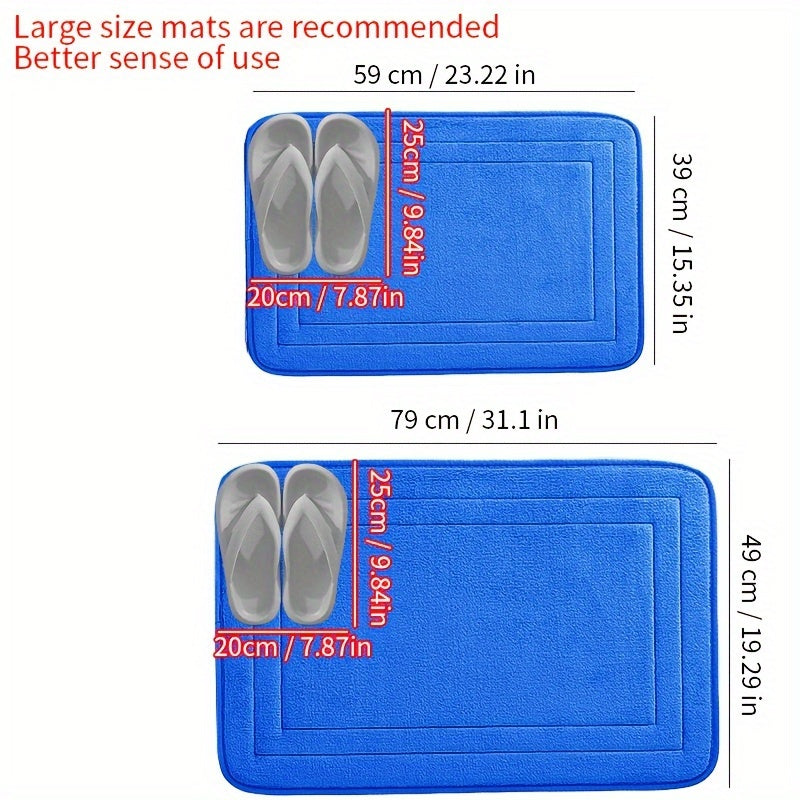 Non-Slip Memory Foam Bath Rug to'plami 1 dona - Tez quriydi, mashinada yuvish mumkin, yumshoq va qulay hammom aksessuarlari