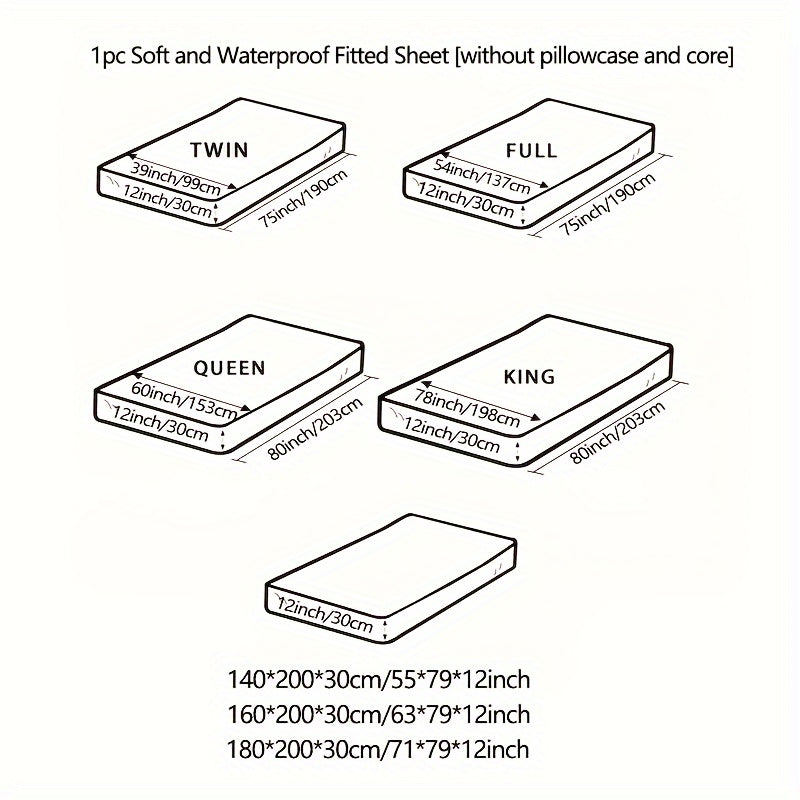 Suv o'tkazmaydigan ikki qatlamli matras himoyachisi, suv bilan yuvish va cho'tkaga olish bilan ishlov berilgan