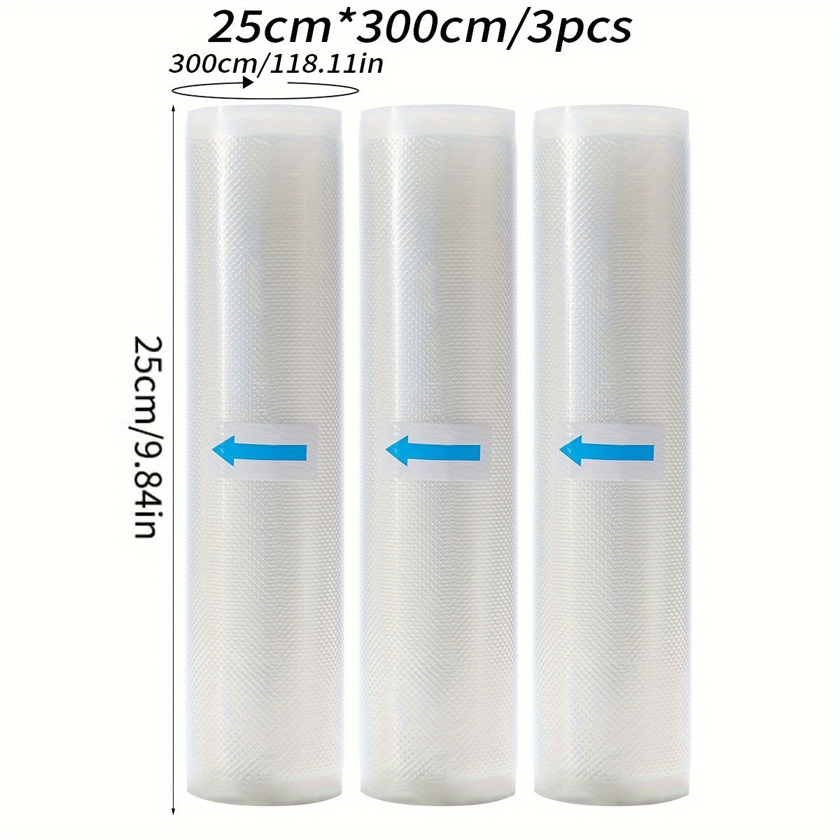 3 рулона вакуумных пакетов для продуктов питания 3м, без бисфенола А, семислойные экструзионные вакуумные пленки с алмазным узором для сохранения и упаковки продуктов.