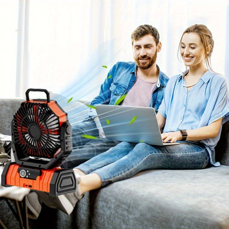 20000mAh USB rechargeable fan with LED lantern remote control outdoor camping