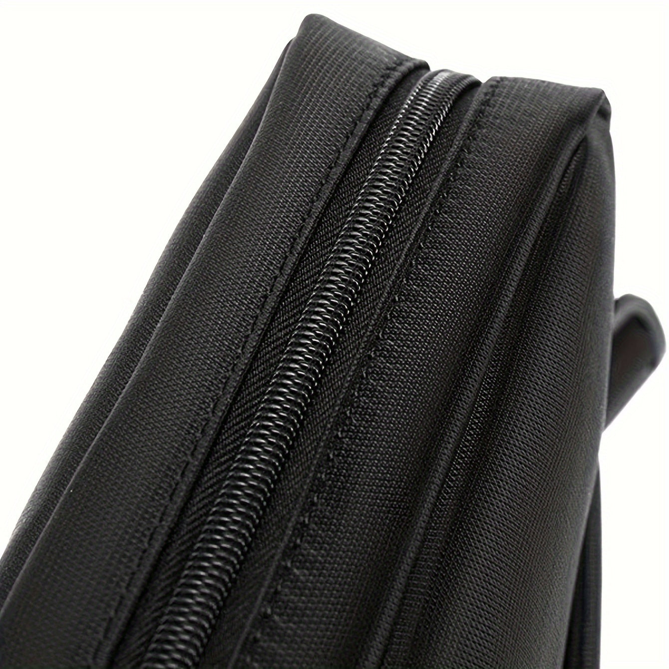 Men's Black Polyester Crossbody Bag for Outdoor and Business Travel